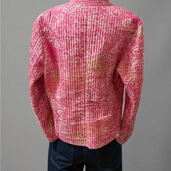 Sigrid Olsen Vibrant Coral Patterned Blazer - Picture 3 of 5